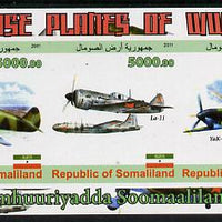 Somaliland 2011 Chase Planes of WW2 #02 imperf sheetlet containing 3 values unmounted mint