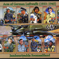 Somaliland 2011 Air Aces of the German Luftwaffe (WW2) perf sheetlet containing 10 values plus 2 labels unmounted mint