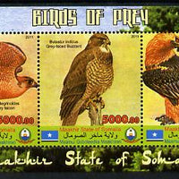 Maakhir State of Somalia 2011 Birds of Prey #1 perf sheetlet containing 3 values unmounted mint