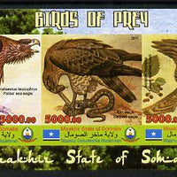 Maakhir State of Somalia 2011 Birds of Prey #2 imperf sheetlet containing 3 values unmounted mint