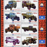 Maakhir State of Somalia 2010,65th Anniversary of the end of World War II #1 - Cars & Trucks imperf sheetlet containing 8 values unmounted mint