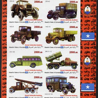 Maakhir State of Somalia 2010,65th Anniversary of the end of World War II #2 - Cars & Trucks imperf sheetlet containing 8 values unmounted mint