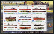 Puntland State of Somalia 2010 55th Anniversary of the End of WW2 - USSR Warships imperf sheetlet containing 9 values unmounted mint