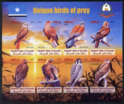 Maakhir State of Somalia 2010 Unique Birds of Prey imperf sheetlet containing 8 values unmounted mint