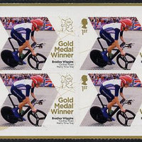 Great Britain 2012 London Olympic Games Team Great Britain Gold Medal Winner #02 - Bradley Wiggins (Road Cycling) self adhesive sheetlet containing 6 x first class values unmounted mint