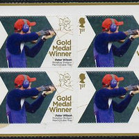 Great Britain 2012 London Olympic Games Team Great Britain Gold Medal Winner #04 - Peter Wilson (Shotgun) self adhesive sheetlet containing 6 x first class values unmounted mint