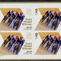 Great Britain 2012 London Olympic Games Team Great Britain Gold Medal Winner #05 - Philip Hindes, Chris Hoy & Jason Kenny (Track Cycling) self adhesive sheetlet containing 6 x first class values unmounted mint