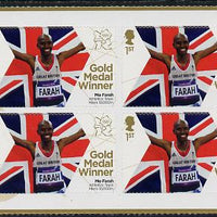 Great Britain 2012 London Olympic Games Team Great Britain Gold Medal Winner #14 - Mo Farah (10,000m) self adhesive sheetlet containing 6 x first class values unmounted mint