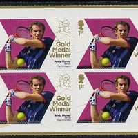 Great Britain 2012 London Olympic Games Team Great Britain Gold Medal Winner #16 - Andy Murray (Tennis) self adhesive sheetlet containing 6 x first class values unmounted mint