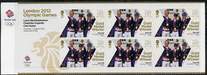 Great Britain 2012 London Olympic Games Team Great Britain Gold Medal Winner #20 - Laura Bechtolsheimer, Charlotte Dujardin & Carl Hester (Equestrian) self adhesive sheetlet containing 6 x first class values unmounted mint