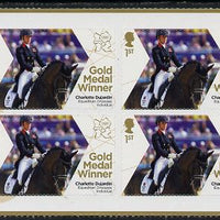 Great Britain 2012 London Olympic Games Team Great Britain Gold Medal Winner #23 - Charlotte Dujardin (Equestrian) self adhesive sheetlet containing 6 x first class values unmounted mint