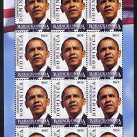 Dominica 2009 Inauguration of Pres Barack Obama perf sheetlet of 12 x 90c unmounted mint, SG 3633