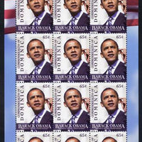 Dominica 2009 Inauguration of Pres Barack Obama perf sheetlet of 12 x 65c unmounted mint, SG 3632