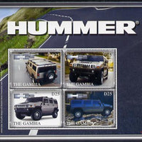 Gambia 2007 General Motors Hummer H2 perf sheetlet of 4 unmounted mint, SG 5146a