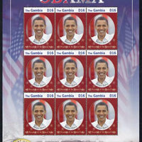 Gambia 2009 Inauguratuin of President Barack Obama perf sheetlet containing 12 values unmounted mint SG 5242