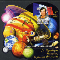 Madagascar 2012 First Astronauts in Space - Jean-Loup Chretien (France) perf sheetlet containing 2 values unmounted mint