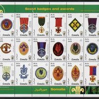 Somalia 1999 Scout Badges & Awards perf sheetlet containing 18 values unmounted mint. Note this item is privately produced and is offered purely on its thematic appeal, it has no postal validity