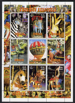 Somalia 2000 Circus perf sheetlet containing 9 values unmounted mint. Note this item is privately produced and is offered purely on its thematic appeal