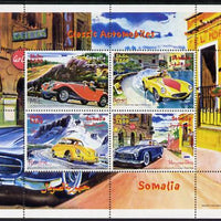 Somalia 2000 Classic Automobiles perf sheetlet containing 4 values unmounted mint. Note this item is privately produced and is offered purely on its thematic appeal