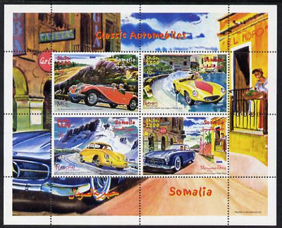 Somalia 2000 Classic Automobiles perf sheetlet containing 4 values unmounted mint. Note this item is privately produced and is offered purely on its thematic appeal