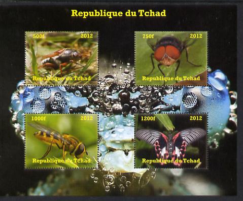 Chad 2012 Insects perf sheetlet containing 4 values unmounted mint. Note this item is privately produced and is offered purely on its thematic appeal.