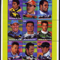 Chad 2002 Champions of Formula 1 perf sheetlet containing 9 values unmounted mint. Note this item is privately produced and is offered purely on its thematic appeal.