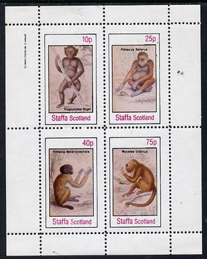 Staffa 1982 Primates (Troglodytes Niger) perf,set of 4 values unmounted mint